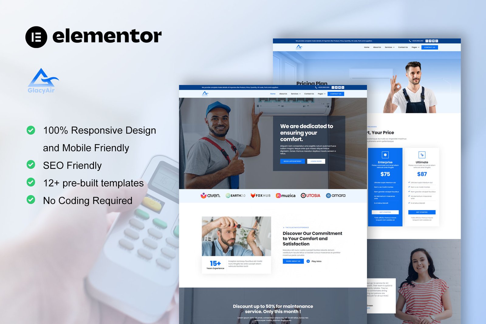 air conditioner HVAC service template kit