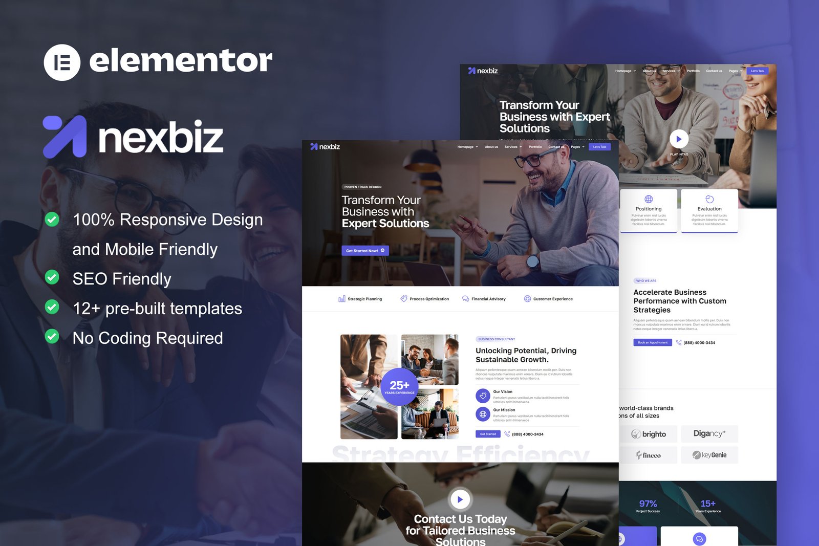 business consulting elementor template kit